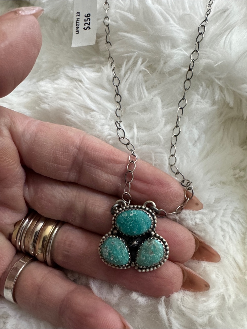 Whitewater Turquoise 925 Silver Pendant Necklace - Women Jewelry